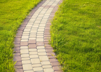 Paving stone garden path