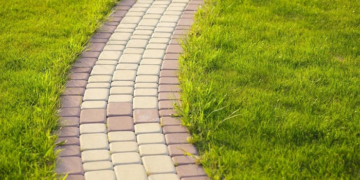 Paving stone garden path