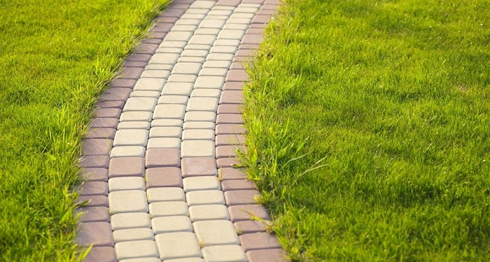 Paving stone garden path