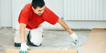 Independent laying of linoleum and turnkey repair