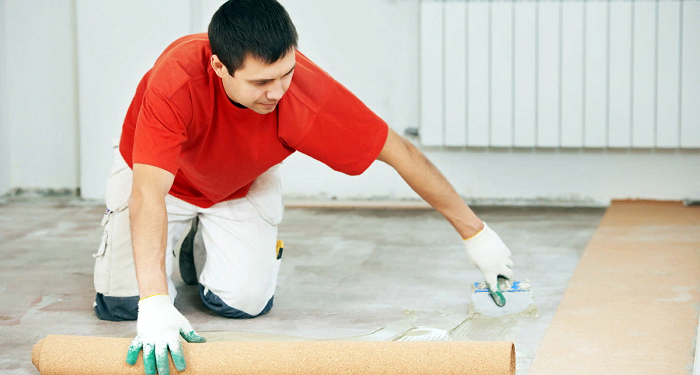 Independent laying of linoleum and turnkey repair